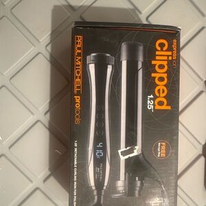 Paul Mitchell Express Ion Clipped 1.25" Curling Iron - Black and Silver